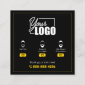 Vet & Modern Barber Shop Hair Stylist Mustache Vierkante Visitekaartje (Achterkant)