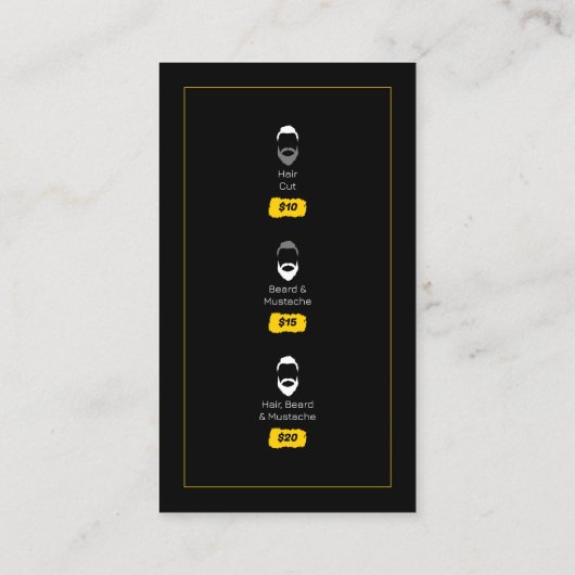 Vet & Modern Barber Shop Hair Stylist Mustache Visitekaartje (Achterkant)