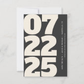 Vet Modern Bewaar de datum met donkere foto Kaart (Voorkant)