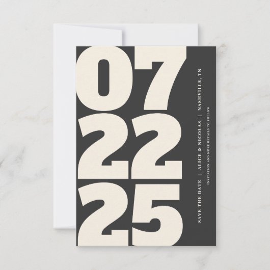 Vet Modern Bewaar de datum met donkere foto Kaart (Voorkant)