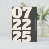 Vet Modern Bewaar de datum met donkere foto Kaart (Staand voorkant)