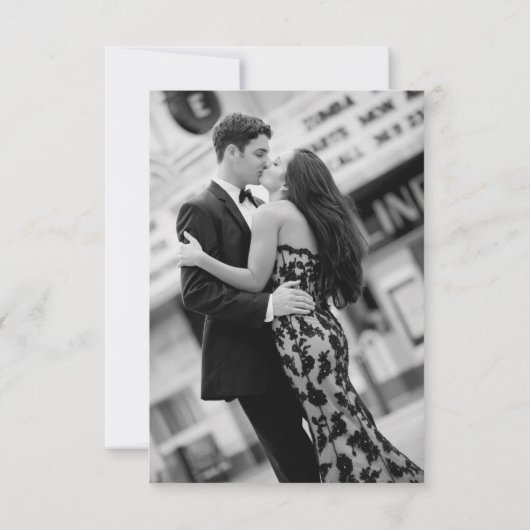 Vet Modern Bewaar de datum met donkere foto Kaart (Achterkant)