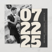 Vet Modern Bewaar de datum met donkere foto Kaart (Voorkant / Achterkant)