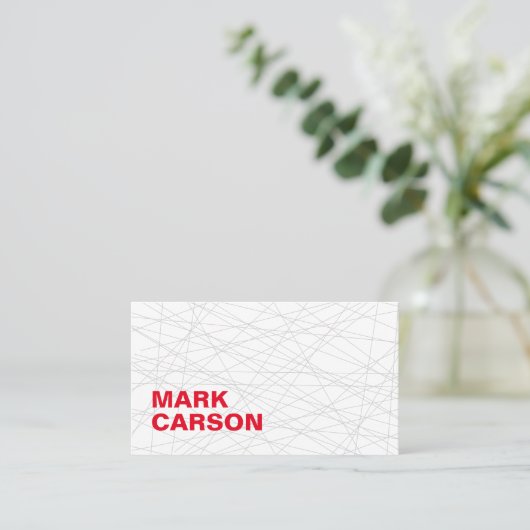 Vet modern bewegende lijnen - Professioneel rood t Visitekaartje (Staand voorkant)