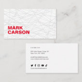 Vet modern bewegende lijnen - Professioneel rood t Visitekaartje (Voorkant / Achterkant)