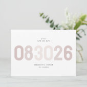 Vet Modern Big Date in Musk Taupe Foto Save The Date (Staand voorkant)