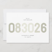 Vet Modern Big Date in Sage Green Foto Save The Date (Voorkant)