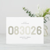Vet Modern Big Date in Sage Green Foto Save The Date (Staand voorkant)