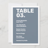 Vet Modern Blauw Minimaal Tafel Zitplaatskaart Kaart (Achterkant)