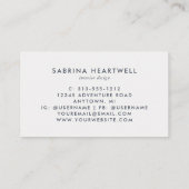 Vet Modern Bloemen Waterverf Blauw Visitekaartje (Achterkant)