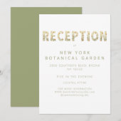 Vet Modern Boho Bloemen Groen Bruiloft Receptie Kaart (Voorkant / Achterkant)