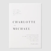 Vet, modern, bruiloft, vellum uitnodigingen (Voorkant)