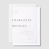 Vet, modern, bruiloft, vellum uitnodigingen (Offset)