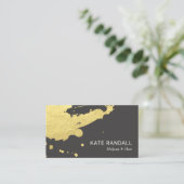 Vet, modern, bruin goudverf visitekaartje (Staand voorkant)