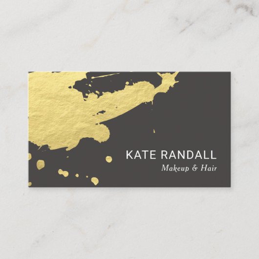 Vet, modern, bruin goudverf visitekaartje (Voorkant)