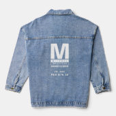 Vet Modern Business Monogram Logo Denim Jacket (Achterkant)