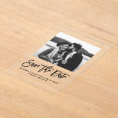 Vet Modern Calligrafie Floral Foto Acryl Uitnodigingen (Laagn)