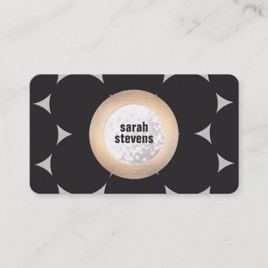 Vet, modern cirkelpatroon Mode en schoonheid Visitekaartje (Voorkant)