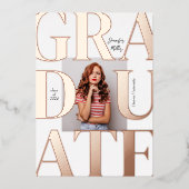 Vet Modern Classic Photo Afstuderen Invitation Folie Uitnodiging (Voorkant)