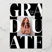 Vet Modern Classic Photo Afstuderen Invitation Folie Uitnodiging (Voorkant)