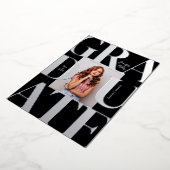 Vet Modern Classic Photo Afstuderen Invitation Folie Uitnodiging (Gedraaid)