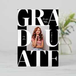 Vet Modern Classic Photo Afstuderen Invitation Folie Uitnodiging