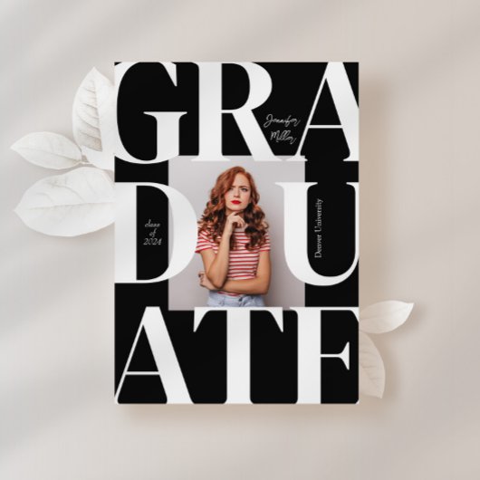 Vet Modern Classic Photo Afstuderen Kaart