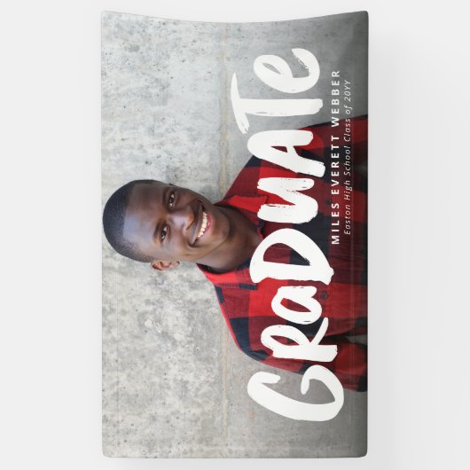 Vet modern, cool afstuderen één foto-afstuderen spandoek (Verticaal)