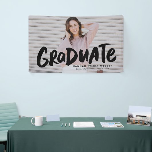 Vet modern, cool afstuderen één foto-afstuderen spandoek (Beurs)