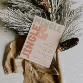 Vet Modern Coral Jingle en Mingle Holiday Party Kaart