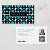 Vet modern design met foto- en QR-code Visitekaartje (Voorkant / Achterkant)