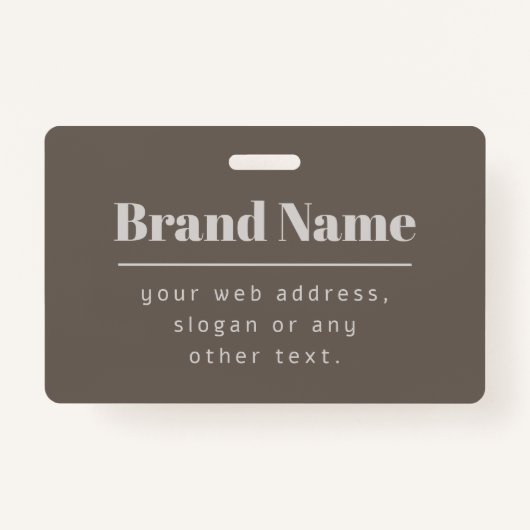 Vet Modern Donker & Licht Beige Merk of Zaken Badge (Voorkant)