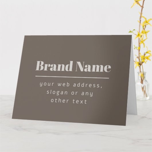 Vet Modern Donker & Licht Beige Merk of Zaken Kaart (Gele Bloem)