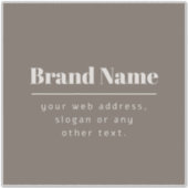 Vet Modern Donker & Licht Beige Merk of Zaken Sticker (Voorkant)