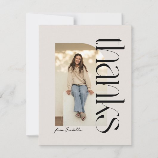 Vet modern een foto afstuderen bedankkaart (Voorkant)