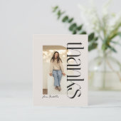 Vet modern een foto afstuderen bedankkaart (Staand voorkant)