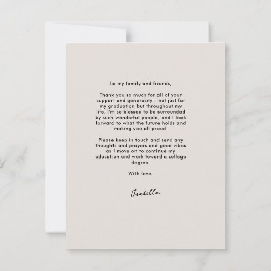 Vet modern een foto afstuderen bedankkaart (Achterkant)