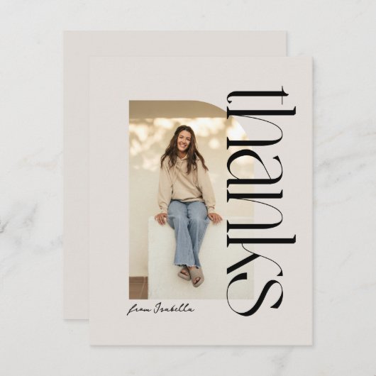 Vet modern een foto afstuderen bedankkaart (Voorkant / Achterkant)