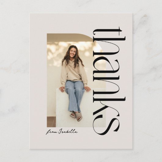 Vet modern een foto afstuderen dank u briefkaart (Voorkant)