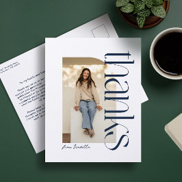 Vet modern een foto navy afstuderen dank u briefkaart