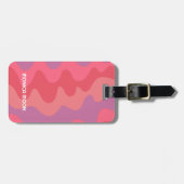 Vet, modern, eenvoudig Stripe Waves Roze Paarse KL Bagagelabel (Voorkant horizontaal)