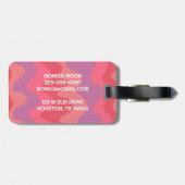 Vet, modern, eenvoudig Stripe Waves Roze Paarse KL Bagagelabel (Achterkant horizontaal)