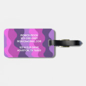 Vet, modern, eenvoudig Stripe Waves Roze Paarse KL Bagagelabel (Achterkant horizontaal)