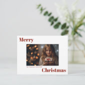 Vet Modern Eenvoudig Vrolijk Kerstfeest 1 Foto Briefkaart (Staand voorkant)