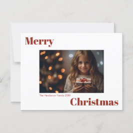 Vet Modern Eenvoudig Vrolijk Kerstfeest 1 Foto Briefkaart