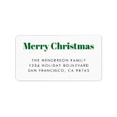 Vet Modern Eenvoudig Vrolijk Kerstfeest Etiket (Voorkant)