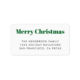 Vet Modern Eenvoudig Vrolijk Kerstfeest Etiket