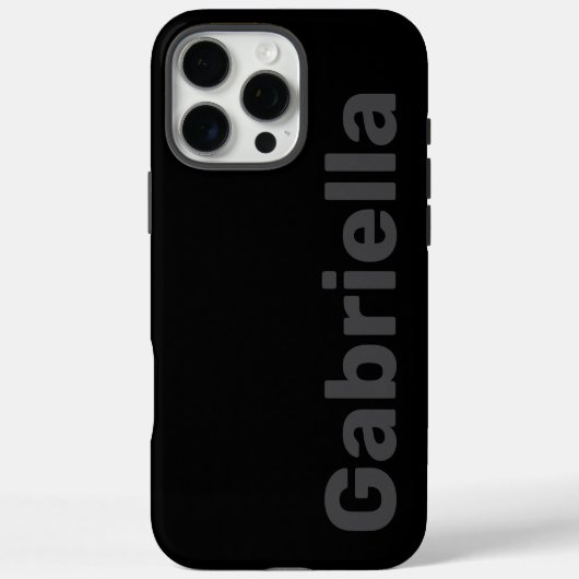 Vet Modern Eenvoudig Zwart & Grijs Naam Case-Mate iPhone Case (Achterkant)