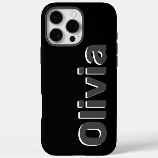 Vet Modern Eenvoudig Zwart & Grijs Naam Case-Mate iPhone Case (Achterkant)