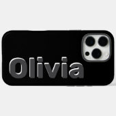 Vet Modern Eenvoudig Zwart & Grijs Naam Case-Mate iPhone Case (Achterkant (horizontaal))